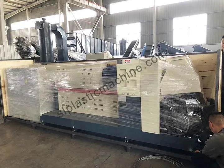 Plastic film recycling machine packaging for Kenyan client