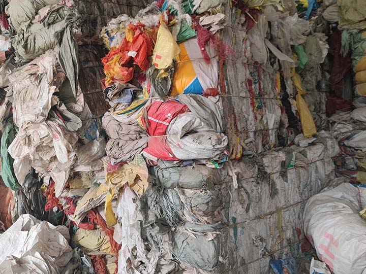 collected plastic scrap films（factory actual photos)