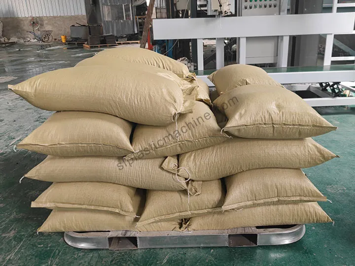 packed recycled plastic pellets